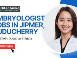Embryologist Jobs in JIPMER, Puducherry - MBBS Jobs Openings in India - Apply Now