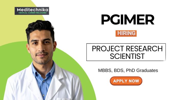 PGIMER Job for MBBS Graduates Apply Now for the Project Research Scientist Role