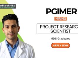 PGIMER Job for MDS Graduates Apply Now for the Project Research Scientist Position
