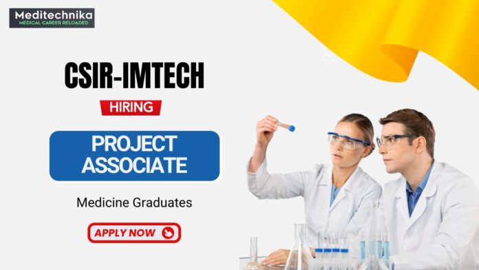 Project Associate Job at IMTECH Medicine Graduates Apply Now