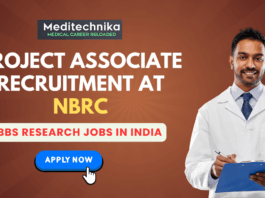 Project Associate Recruitment at NBRC MBBS Research Jobs in india