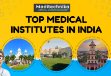 Top Medical Institutes in India Top Medical Institutes in India. A collage of top medical colleges in India including AIIMS Delhi, CMC Vellore, and PGIMER Chandigarh with the text โTop Medical Institutes in India 2025.โ