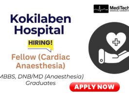 Cardiac Anaesthesia Job in Mumbai | Apply for Fellow Role