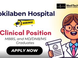 Clinical Job at Kokilaben Hospital Assistant Vacancy