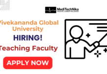 Top Faculty Job Opportunity at Vivekananda Global University Jaipur Faculty Job Opening at Vivekananda Global University
