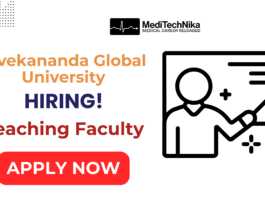 Faculty Job Opening at Vivekananda Global University