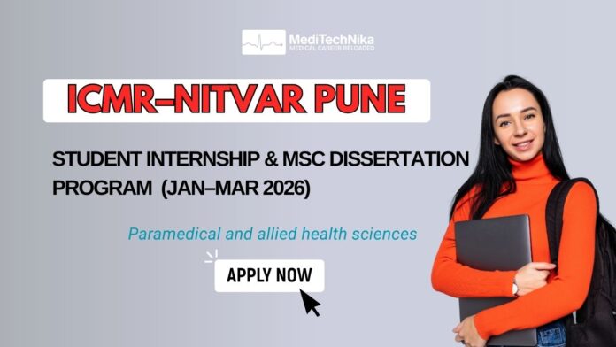 Internship Opportunity at ICMR-NITVAR Apply Now Internship Opportunity at ICMR-NITVAR Apply Now