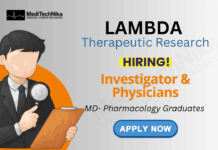 MD Pharmacology Job Opportunity: Senior Manager Role at Lambda Therapeutic Research MD Pharmacology Job at Lambda Therapeutic Research | Apply