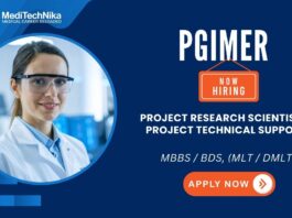 PGIMER Careers Apply Now for the Project Research Scientist Role