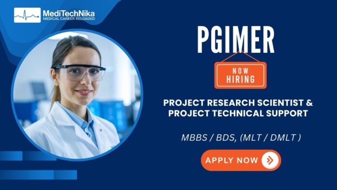 PGIMER Careers Apply Now for the Project Research Scientist Role
