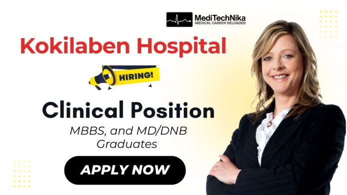 Pediatric Job at Kokilaben Hospital Cardiac ICU Mumbai