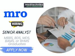 Senior Analyst Job at MRO | MBBS & BDS Career Opportunities 