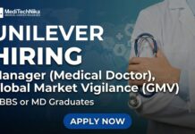Manager Job at Unilever: Medical Doctor Role in Global Market Vigilance Manager Job at Unilever: Medical Doctor Role in Global Market Vigilance. Apply Now!