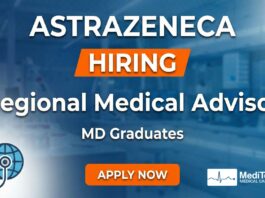 AstraZeneca is hiring a Regional Medical Advisor. MD graduates can apply.