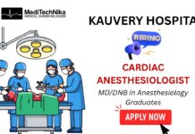 Freshers Cardiac Anaesthesiologist Job at Kauvery Hospital in Chennai Anesthesiologist Job at Kauvery Hospital in Chennai