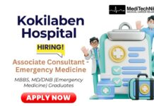 Emergency Medicine Job at Kokilaben Hospital – Apply for Associate Consultant Role Emergency Medicine Job at Kokilaben Hospital in Mumbai