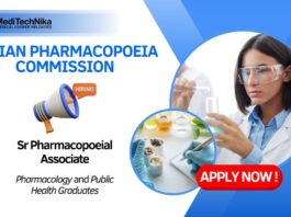 Indian Pharmacopoeia Commission hiring Sr Pharmacopoeial Associate and Pharmacology Graduates are encourged to apply.