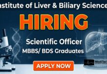 MBBS Job Opportunity at ILBS Delhi – Scientific Officer Role MBBS Job Opportunity at ILBS Delhi – Scientific Officer Role. Apply Now!