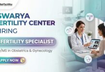 Infertility Specialist Role at Iswarya Fertility Center | Apply Now MD Jobs at Iswarya Fertility Center Apply Now for Infertility Specialist Role