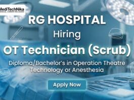 OT Technician Job at RG Hospitals - Apply Now