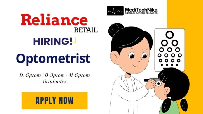 Freshers Optometrist Job in Chennai | Reliance Retail Hiring