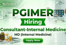 PGIMER Careers: Apply Now for Consultant-Internal Medicine Position PGIMER Careers Apply Now for Consultant-Internal Medicine Position