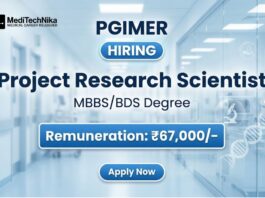 PGIMER Careers Apply Now for Project Research Scientist Position