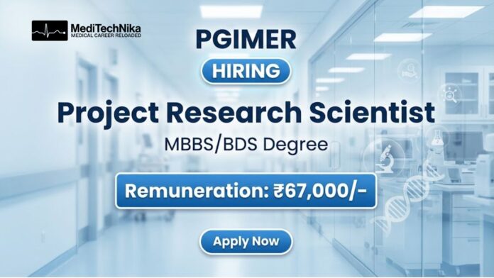 PGIMER Careers Apply Now for Project Research Scientist Position