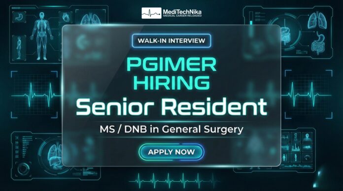 PGIMER Careers: Apply Now for Senior Resident Position