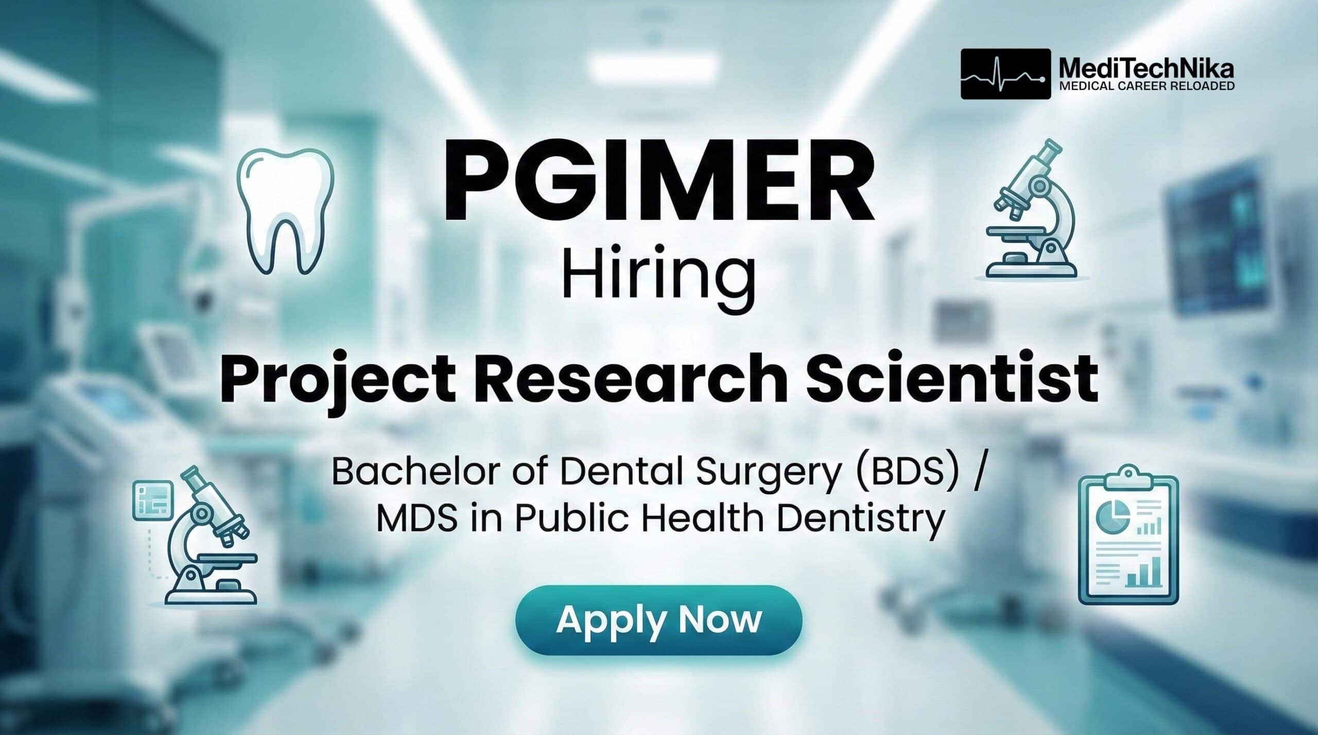 PGIMER Careers Apply Now for the Project Research Scientist Role PGIMER Careers Apply Now for the Project Research Scientist Role