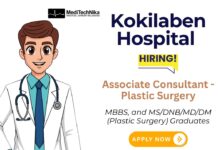 Kokilaben Hospital Hiring: Associate Consultant – Plastic Surgery in Mumbai Associate Consultant Job at Kokilaben Hospital in Mumbai | Apply Now