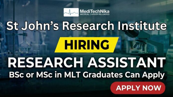 Research Assistant Job at SJRI in Bangalore