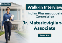 Walk-In Interview โ Indian Pharmacopoeia Commission Hiring Biomed Candidates Indian Pharmacopoeia Commission Careers - Apply Now for an Associate Role