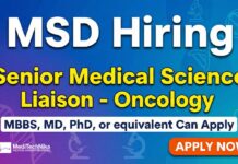 Advance Your Medical Affairs Career in Oncology with MSD India Medical Affairs Job at MSD India | Oncology Role in Gurgaon
