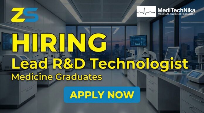 Medicine job at ZS. Hiring for a Lead R&D Technologist role. Apply now
