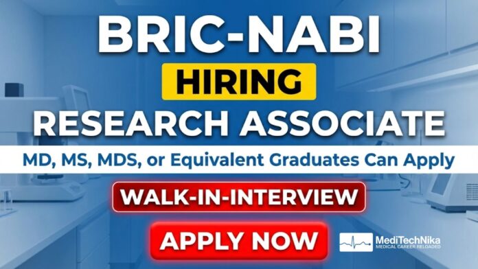 Walk-In-Interview For Research Associate Job at BRIC-NABI