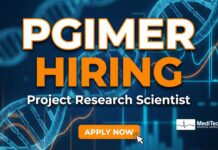 MBBS Scientist Job Opportunity at PGIMER Chandigarh โ Medical Research Role With Rs. 80,000 pm Pay Scientist Job Opportunity at PGIMER Chandigarh โ Apply now for a Medical Research Role