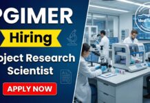 MBBS & MD Candidates Apply For Project Research Scientist Jobs at PGIMER – Get Paid Rs. 96,000 pm PGIMER Chandigarh Scientist Job Opportunity in Medical Research