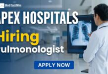 Freshers Job Opportunity for a Pulmonologist at Apex Hospitals | DM & DNB Graduates can Apply! Freshers Job Opportunity for Pulmonologist at Apex Hospitals. Apply Now!