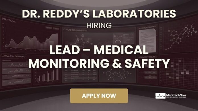 Dr. Reddy's Careers: Apply Now for Lead - Medical Monitoring Role