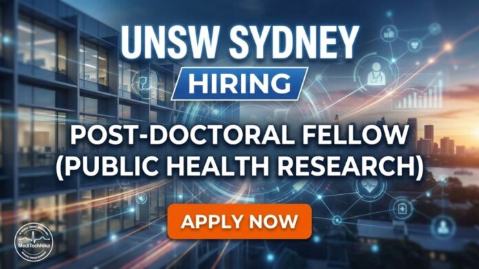 Public Health Job at UNSW Sydney | Post-Doctoral Fellow Role