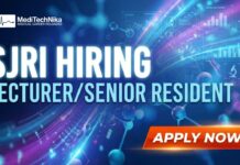 MBBS, MD Jobs at SJRI: Lecturer / Senior Resident Position Available Medical Job at SJRI | Senior Resident Role for MBBS and MD Graduates