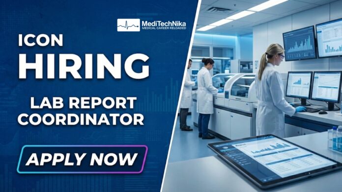MLT Job at ICON in Bangalore | Lab Report Coordinator Role