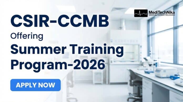 Apply for the CSIR-CCMB Summer Training Program 2026 to gain hands-on research experience. This training program offers mentorship and projects.