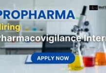 Medical Candidate Apply Now for a Pharmacovigilance Intern at ProPharma, Apply Now Explore this pharmacovigilance job at ProPharma in Hyderabad. Apply for the Pharmacovigilance Intern role and gain hands-on drug safety experience.