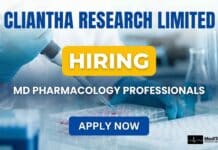 Medical Job Opportunity for MD Pharmacology at Cliantha Research Limited, Ahmedabad Medical job opening for MD Pharmacology at Cliantha Research Limited, Ahmedabad. Apply for this MD job in clinical research and medical monitoring.
