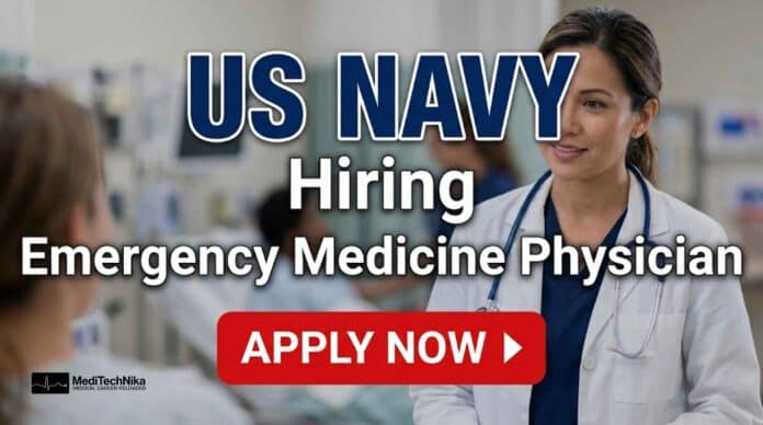 Apply for a physician job with the US Navy as an Emergency Medicine Physician. Earn up to $324K salary plus $500K bonus. Explore top MD jobs in Navy medicine.