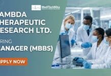 MBBS Job Opportunity – Manager Role at Lambda Therapeutic Research in Ahmedabad with Upto Rs 15,00,000 Salary | Apply MBBS Job at Lambda Therapeutic Research in Ahmedabad | Apply