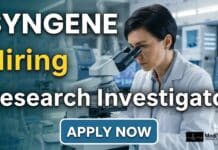 MBBS Job Opportunity: Research Investigator at Syngene in Bangalore | MBBS, MD/DNB Candidates can Apply Looking for an MBBS job in Bangalore? Syngene is hiring a Research Investigator in pathology/IHC. Explore Syngene careers and apply for this research role.