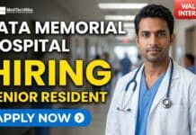 MD Job Opportunity at Tata Memorial Hospital – Walk-In Interview for Senior Resident with Salary Upto Rs. 1,45,530 pm MD job opening at Tata Memorial Hospital for Ad-Hoc Senior Resident in Pulmonary Medicine. Walk-in interview on March 16, 2026. Apply for TMC careers and medical jobs in Mumbai.
